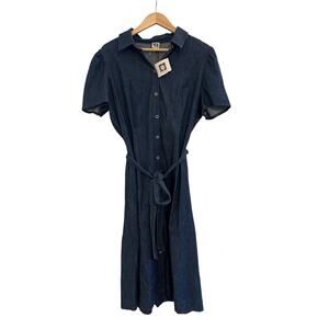 NWT Anne Klein Button Down Belted Midi Dress 16 Country Western Coastal Cowgirl